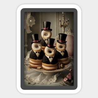 Victorian era style donuts Sticker